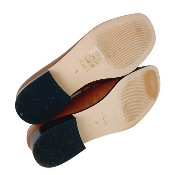 J.Crew SZ 8 Maison Ruched Loafers In Leather English Saddle NEW - Picture 8 of 8